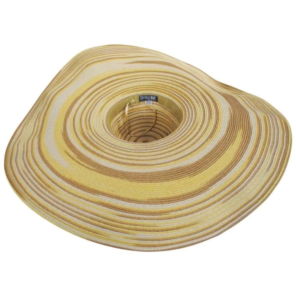HPπ New San Diego Hat Company Free People Floppy Straw Wide Brim Tan Adjustable - Picture 4 of 9